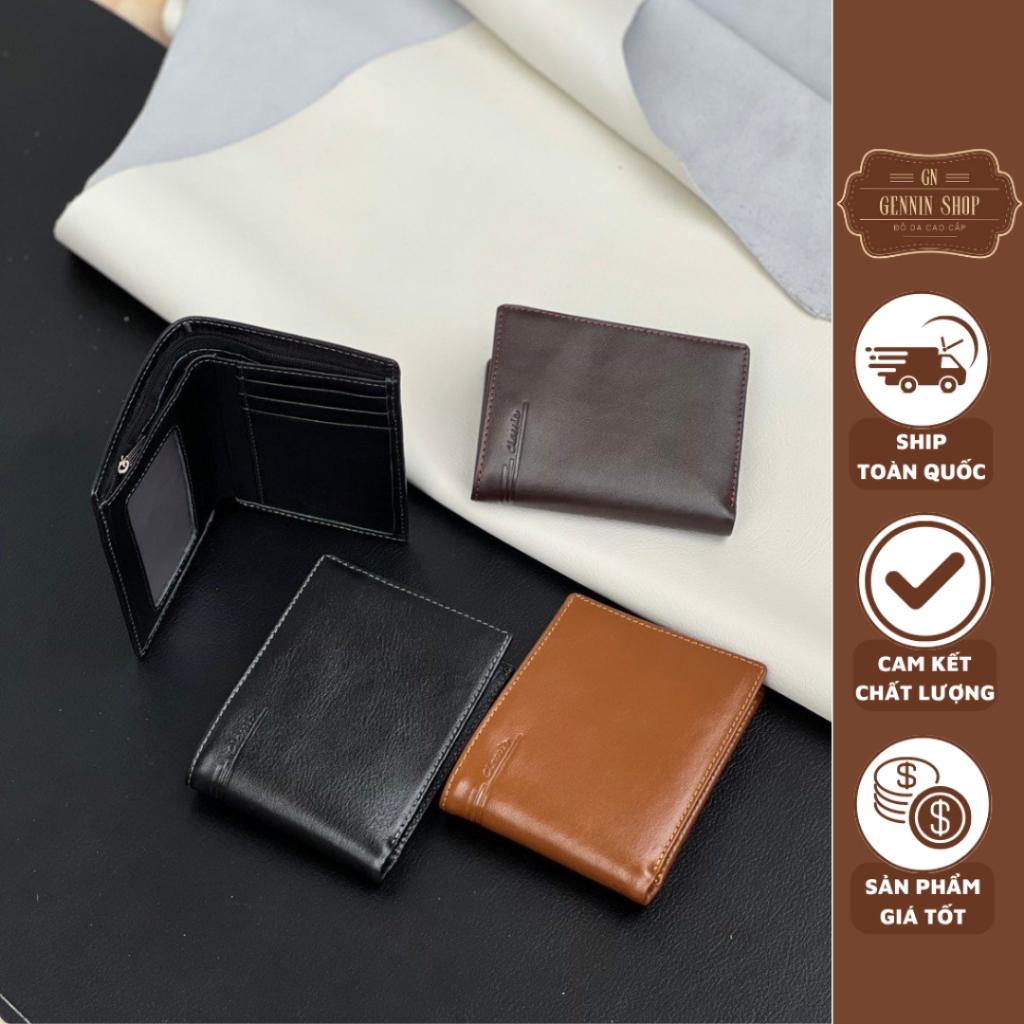 Ví Nam Da Bò Hàng Chuẩn Nappa 2 Tc Kiểu Dang Ngang Đứng Tiện Lợi Kích Thước 12X 9.X 2.5 Cm Gennin Store