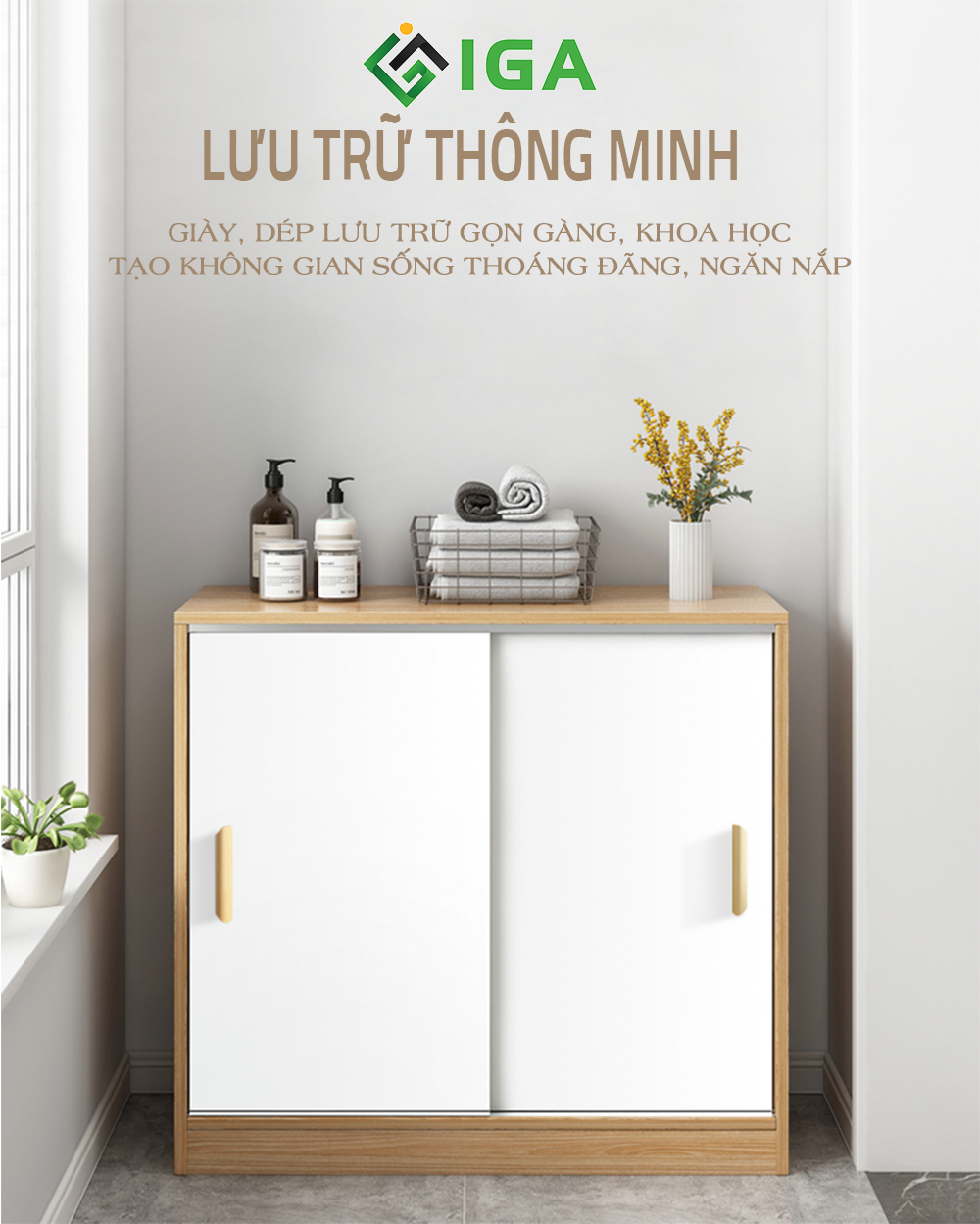 Tủ Đồ Đa Năng Cánh Trượt Thông Minh Tiết Kiệm Diện Tích Thương Hiệu IGA - 148