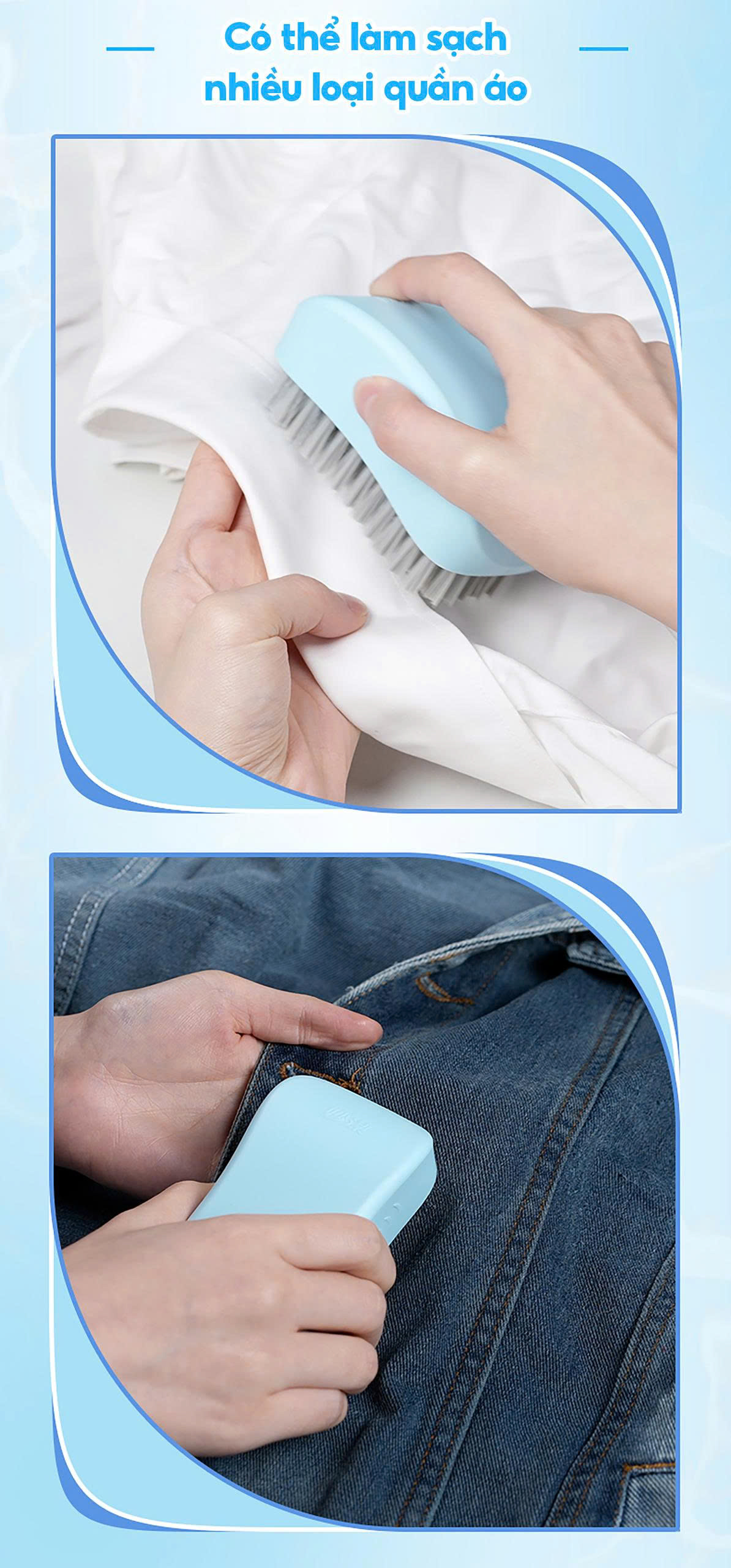 Bàn chải quần áo Ag+ Kháng khuẩn MyJae