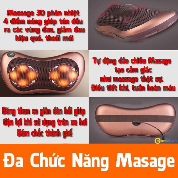 Gối Matxa Hồng Ngoại Loại Mới 8 Bi Đa Năng Giảm Căng Thẳng, Mệt Mỏi, Giảm Đau Lưng, Vai Gáy