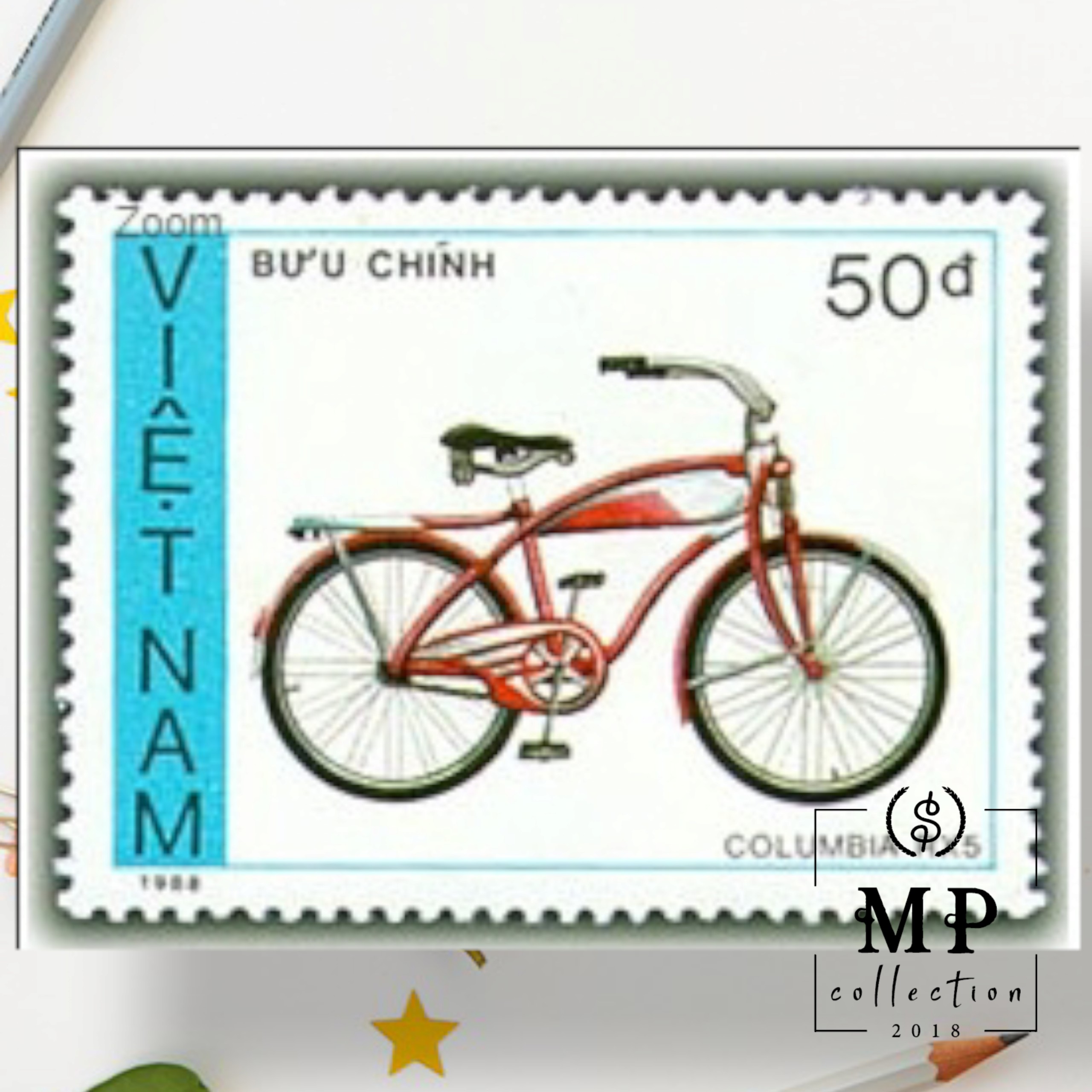 Tem sưu tập MS 566 Tem CTO Việt Nam Xe đạp 1989