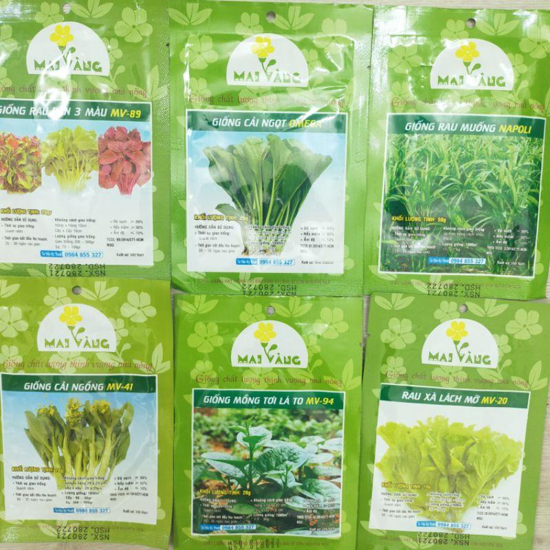 Combo hạt giống_6 loại hạt giống rau dễ trồng cho người mới bắt đầu tập tành trồng rau