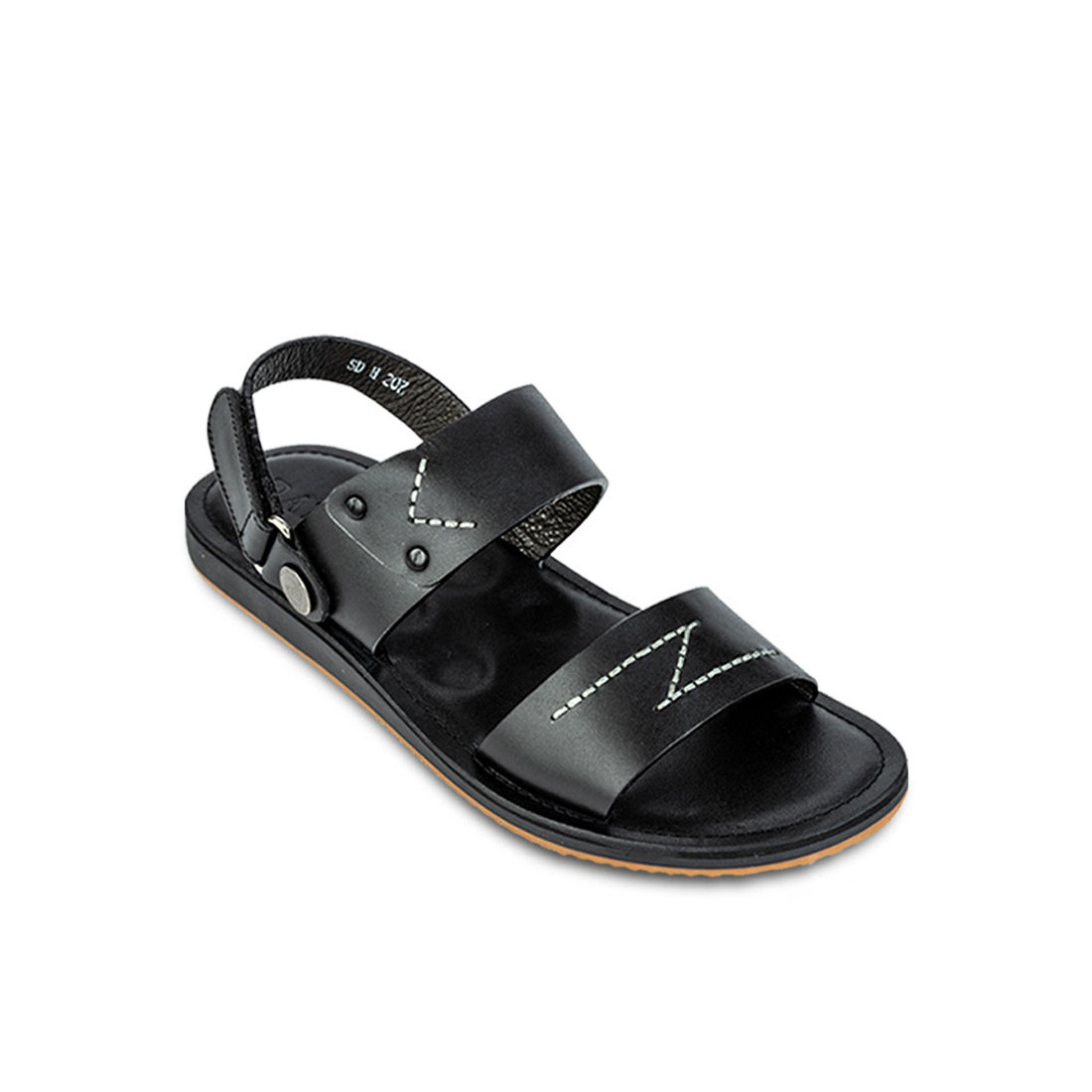 Giày Sandals Nam Da Bò DATINNOS (Đen Nâu) - AHSD207