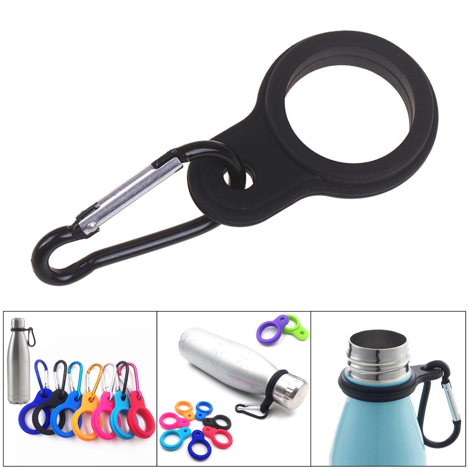 Water Bottle Holder Aluminum Carabiner Clip Fishing Outdoor Camping Black