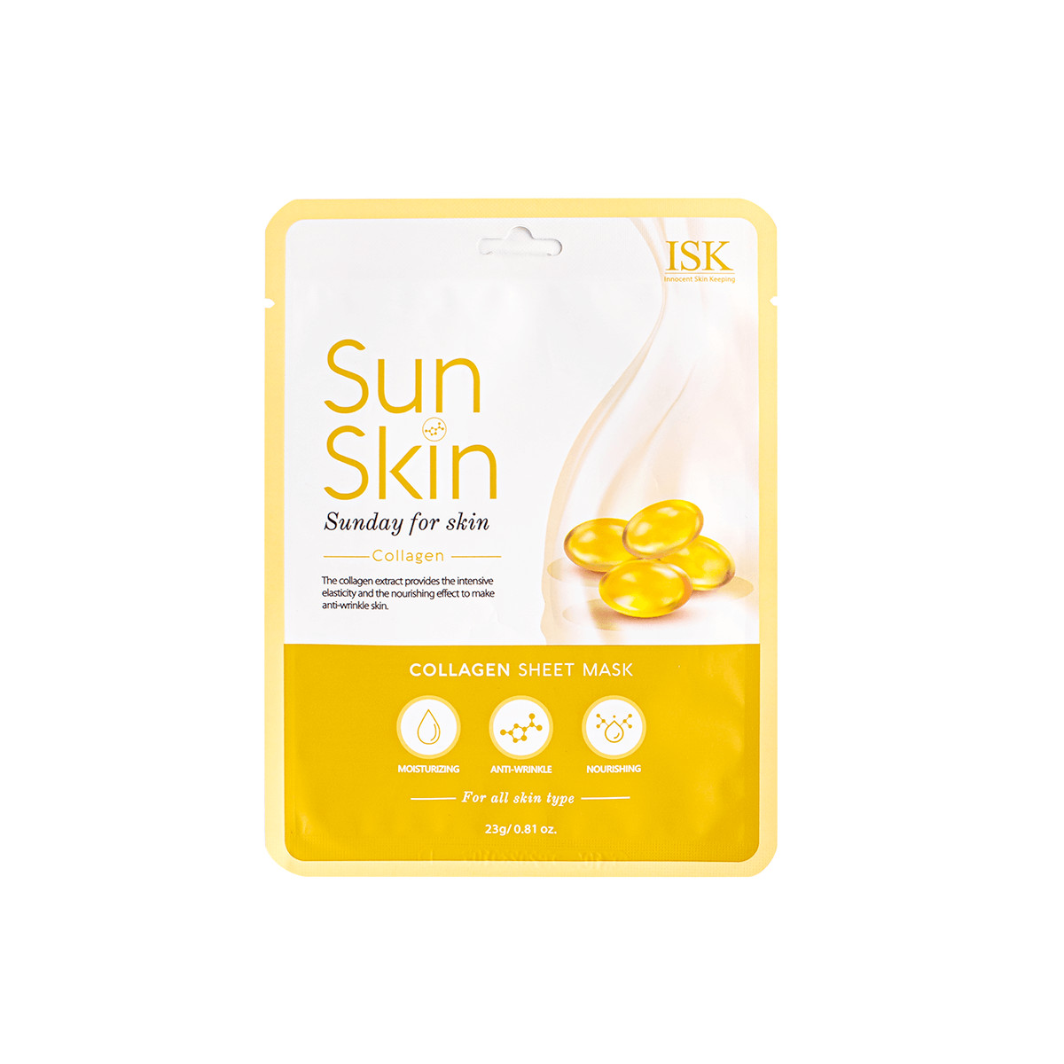 Mặt nạ giúp sáng da và mờ nếp nhăn ISK SUNSKIN COLLAGEN SHEET MASK 23ml - Hàn Quốc Chính Hãng