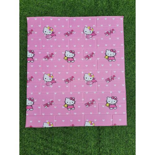 Bộ 10 Tấm Xốp Dán Tường 3D Hoạt Hình Kitty Dễ Thương, Dày Dặn Chống Va Đập