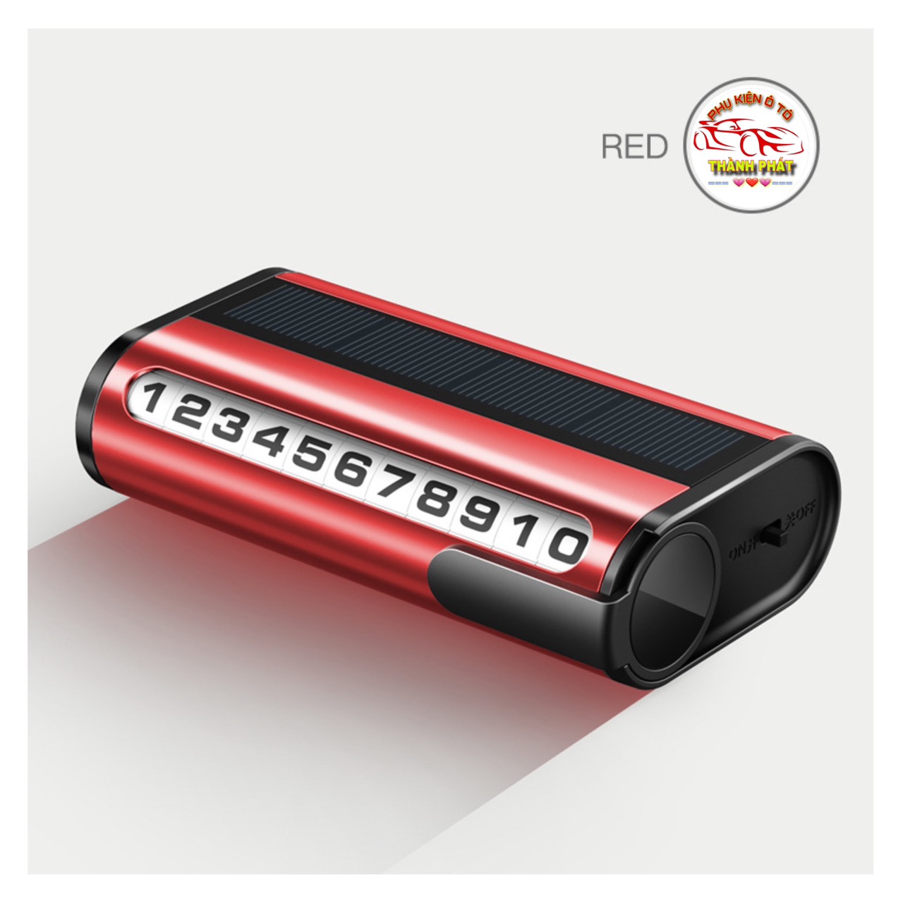 Bảng thông báo sô điện thoại đỗ xe đặt taplo ô tô xe hơi có LED cảm ứng năng lượng mặt trời tự động phát sáng ban đêm