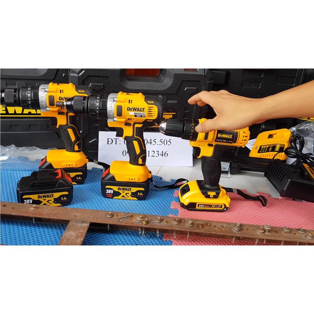 Máy Khoan pin DEWALT 38V 3 chức năng, có búa, lõi đồng, pin 10cell