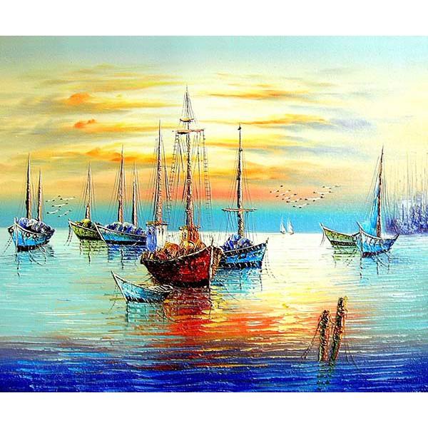 Tranh canvas phong cách sơn dầu - Phong cảnh Bến cảng - PC014