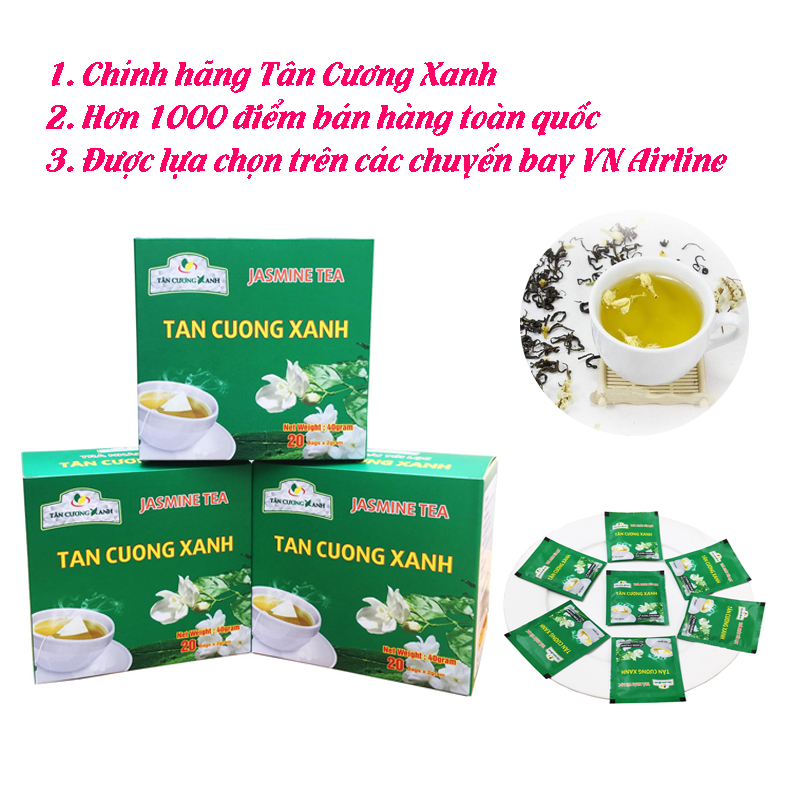 Trà Nhài Túi Lọc Tân Cương Xanh - Trà lài túi lọc thượng hạng, gói nhỏ tiện pha chế