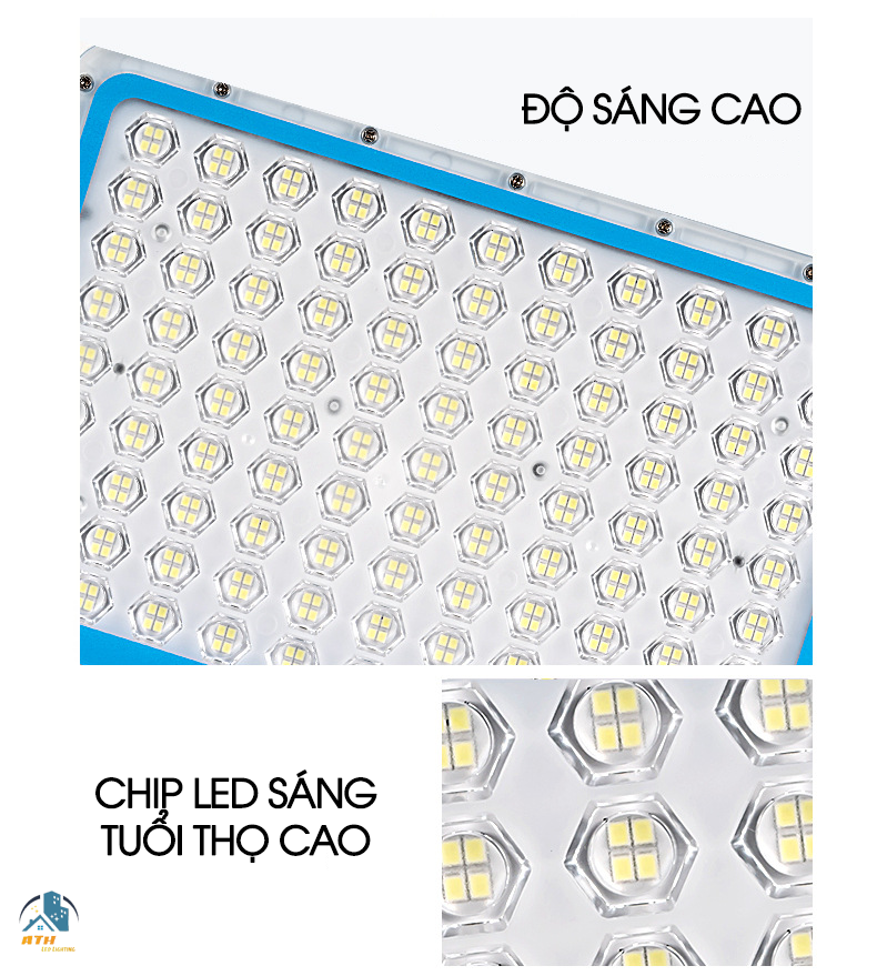 Đèn Led năng lượng mặt trời, chiếu sáng sân vườn, thời gian sạc nhanh và sáng lâu, kèm điều khiển từ xa