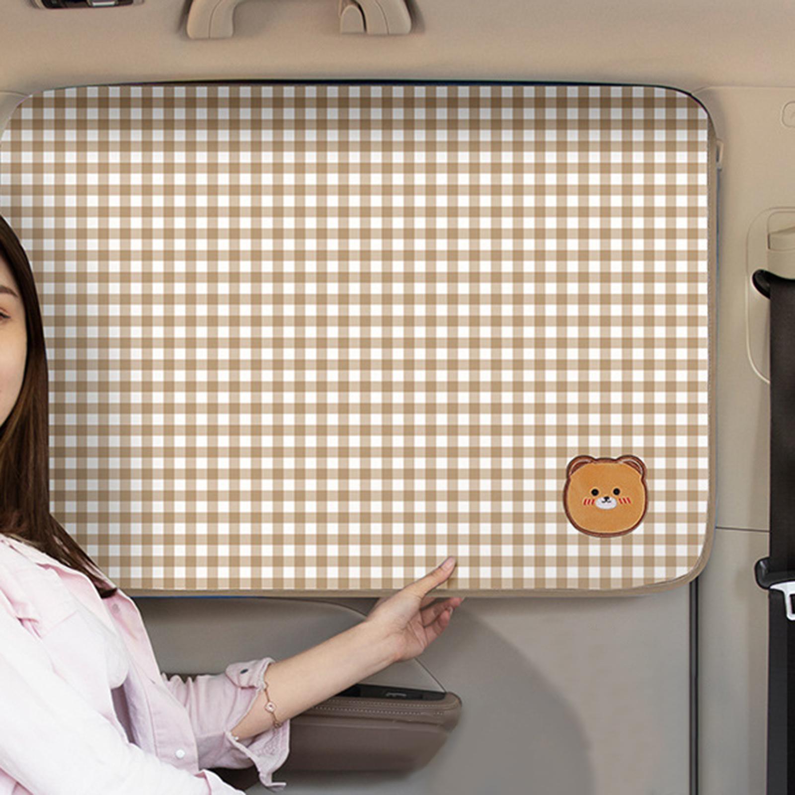 Automotive Side Sunshade Retractable Foldable Light Coffee