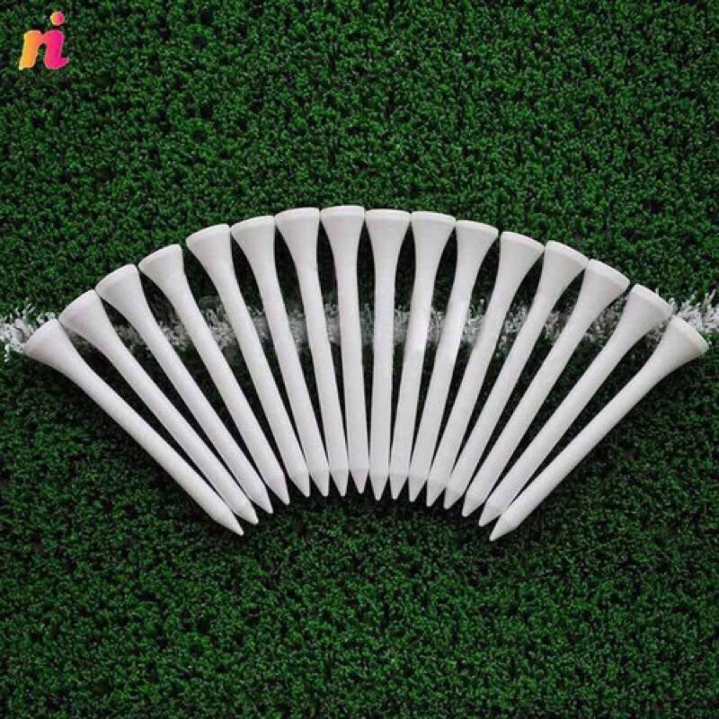 Tee golf gỗ dài màu trắng cứng cáp chắc chắn túi 10 chiếc  TG033