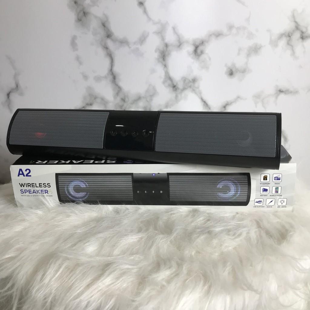 Loa Bluetooth Speaker A2 Dáng Dài 2 Loa Cực Đỉnh, Kểu Dáng Sang Trọng Hỗ Trợ Thẻ Nhớ, Đài FM