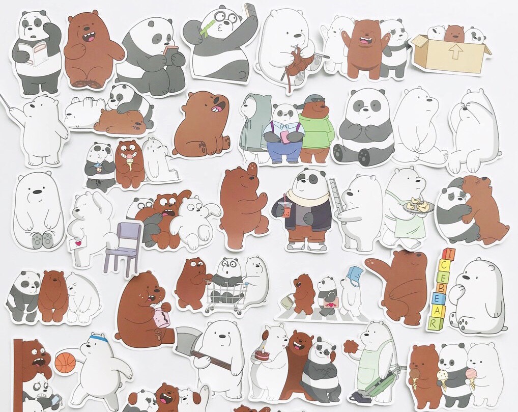 Set 30 sticker We Bare Bears (Chúng tôi đơn giản là Gấu) - Giao mẫu ngẫu nhiên