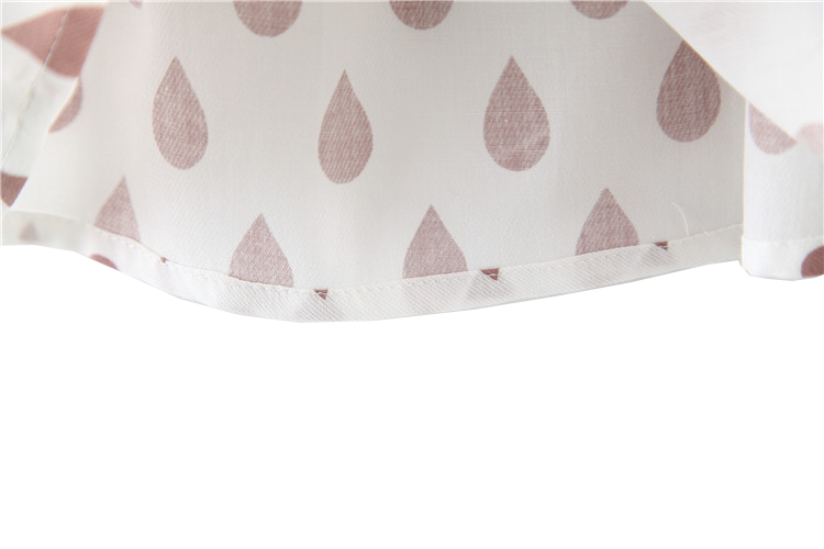 Bộ Quần Áo 2 Dây Trễ Vai Xuất Hàn Họa Tiết Hạt Mưa Đính Nơ Điệu Đà Cho Bé Gái