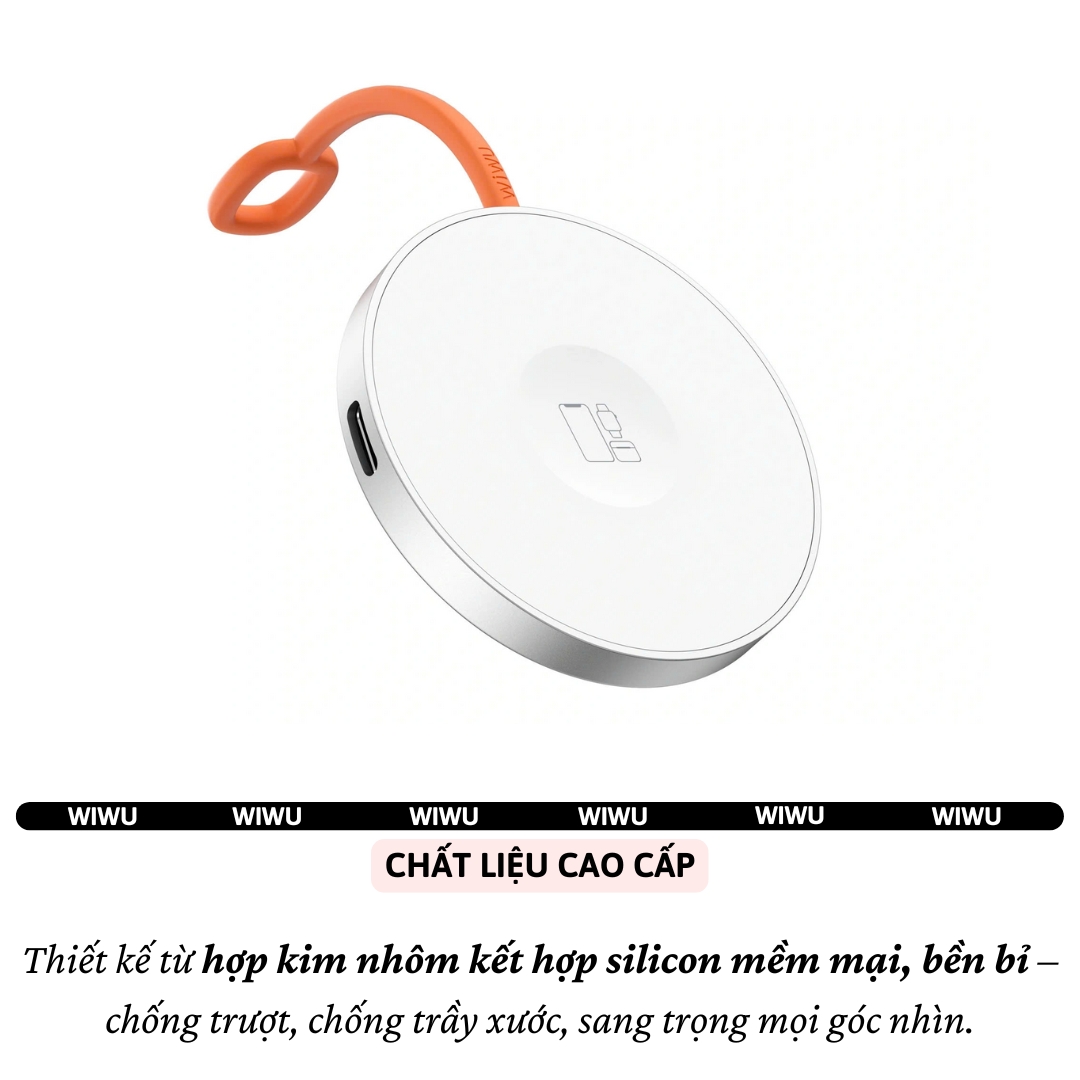 Đế Sạc không dây từ tính nam châm N52 sạc nhanh 15W hiệu WIWU Wi-W037 3in1 magnetic cho điện thoại cho iPhone tai nghe cho Airpods / cho Apple Watch cổng USB-C/L - Chip AI an toàn sạc, sạc cho iPhone 16 15 14 13 12 Pro Max Plus - Hàng nhập khẩu
