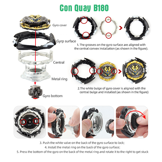 Đồ Chơi Con Quay B180 Kèm Tay Quay | Con Quay BEYBLADE B180