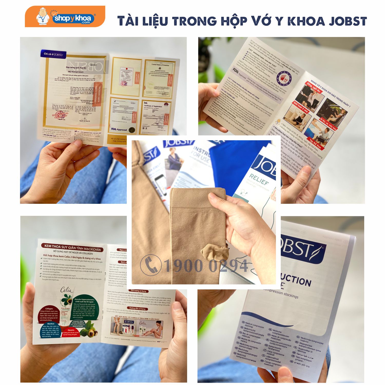 Vớ y khoa đùi Hỗ Trợ Điều Trị suy giãn tĩnh mạch chân JOBST Relief chuẩn áp lực 20-30mmHg - Da