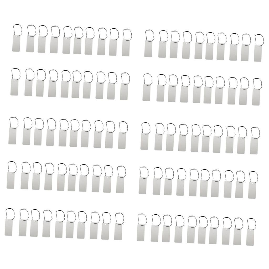 100x Trống Giá Các Thẻ Hình Chữ Nhật Quần Áo Thẻ Đánh Dấu Thẻ Màu Đen Dây