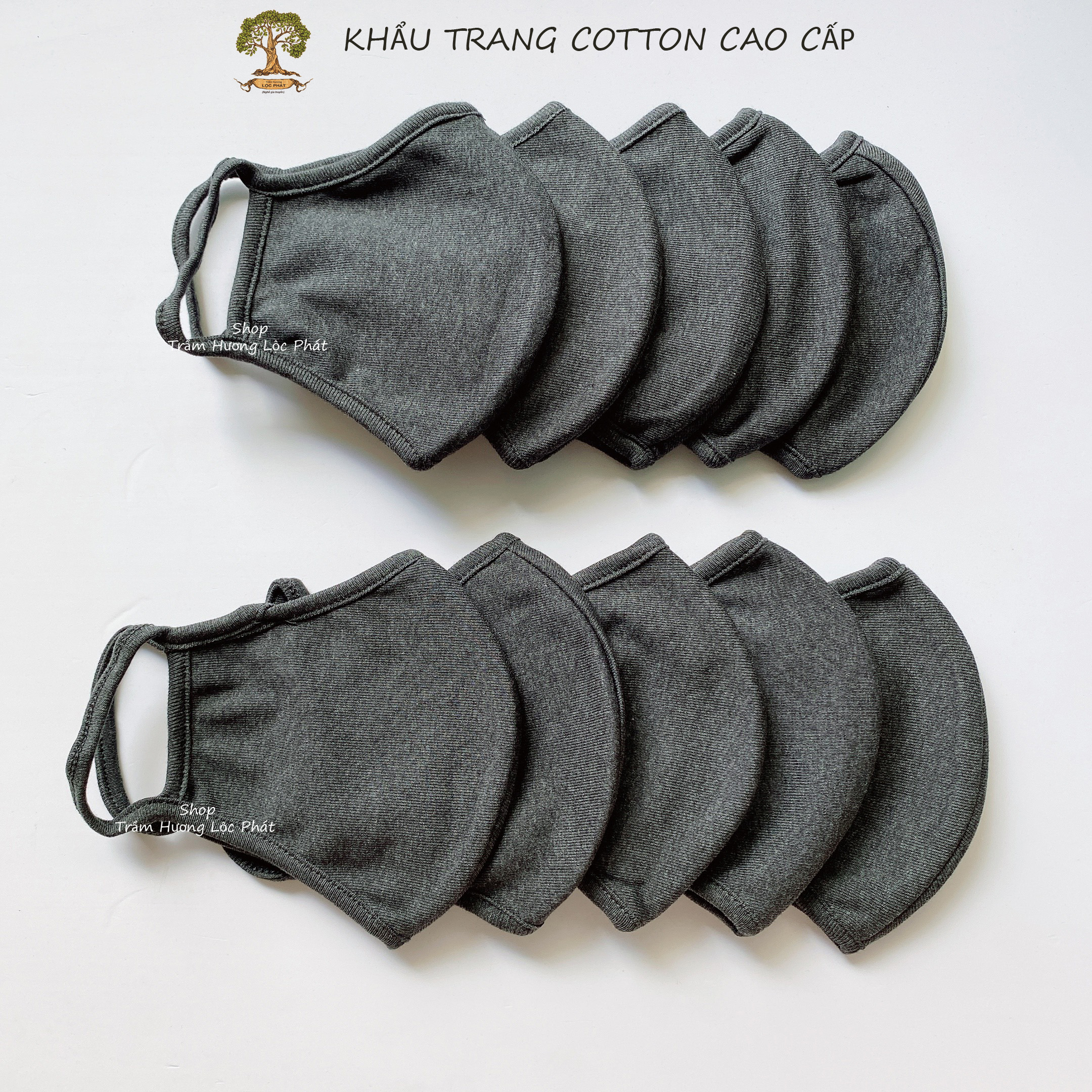 Khẩu Trang Vải Nam Nữ Khẩu Trang Màu Đen Cotton Nhật Cao Cấp Chống Nắng Combo 5 Cái