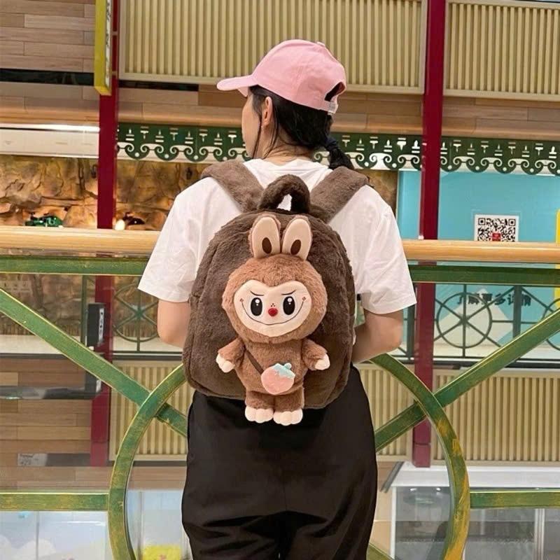Balo Labubu size 35 balo đi học đi chơi balo mầm non cấp 1 labubu thú lồi chất mềm