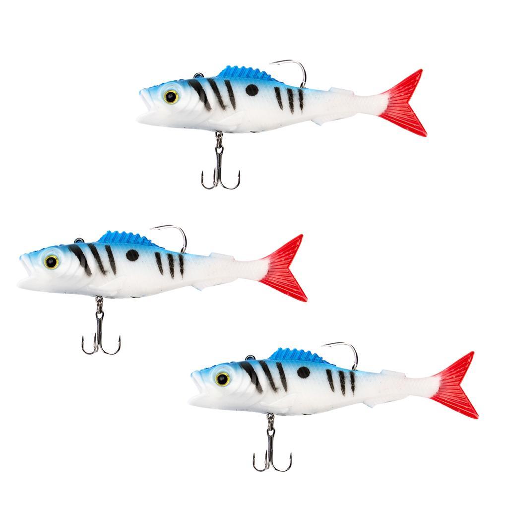 3Pcs Lifelike 3D Eyes Simulation Soft Fishing Lure 12cm Artificial Bait Swimbaits