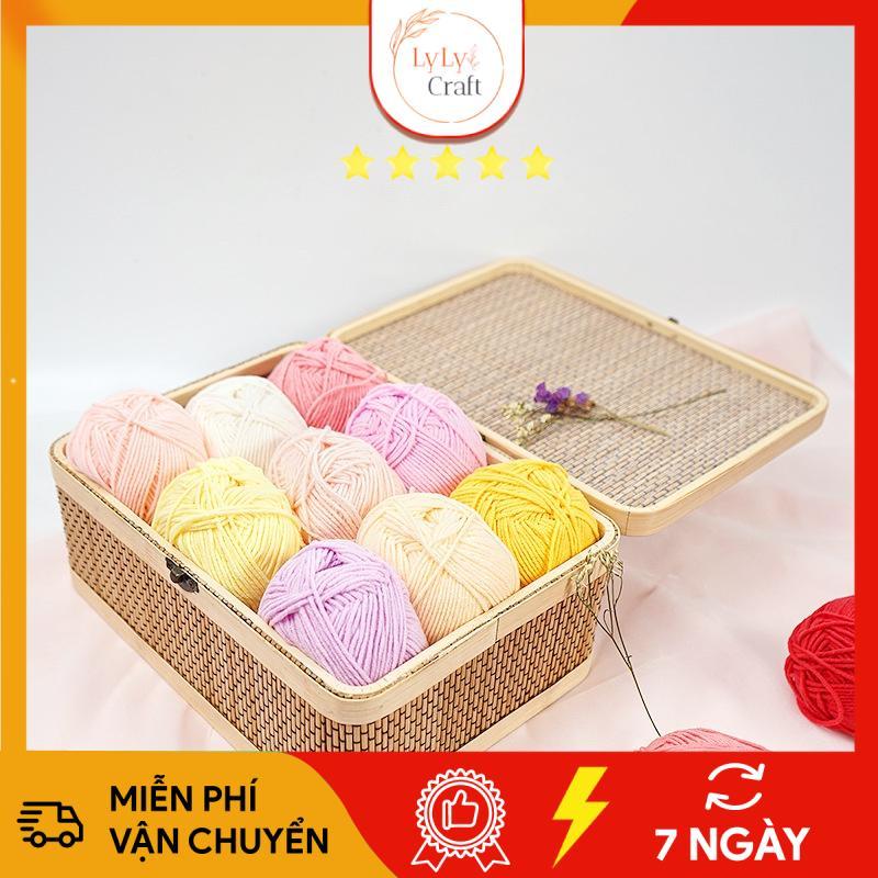 Cuộn Len Milk Cotton 50gr Mềm Mịn Đan Móc Thú Bông Khăn Áo Dành Cho Trẻ Em