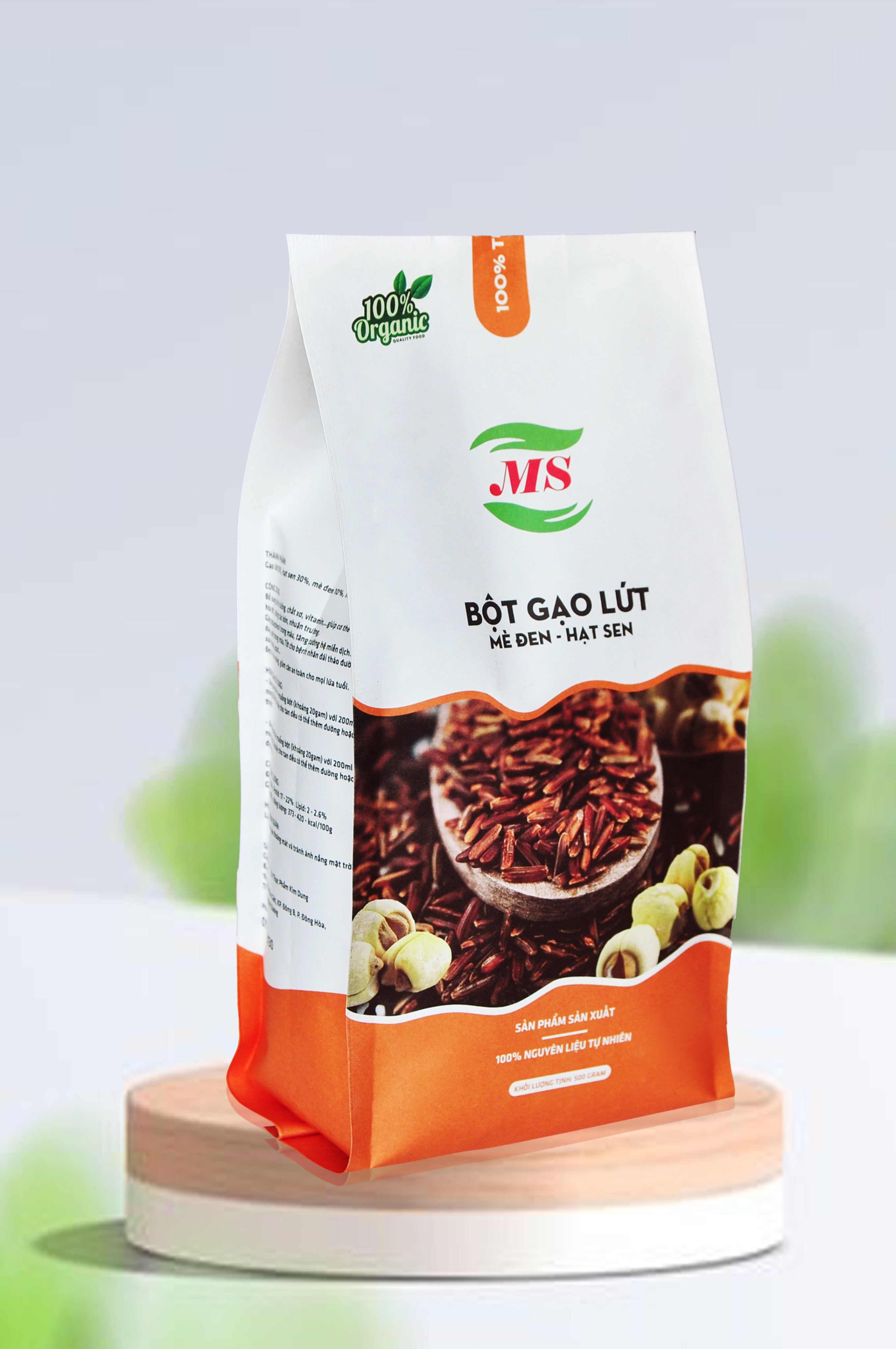 Bột gạo lứt - mè đen - hạt sen 500g - ( MS)