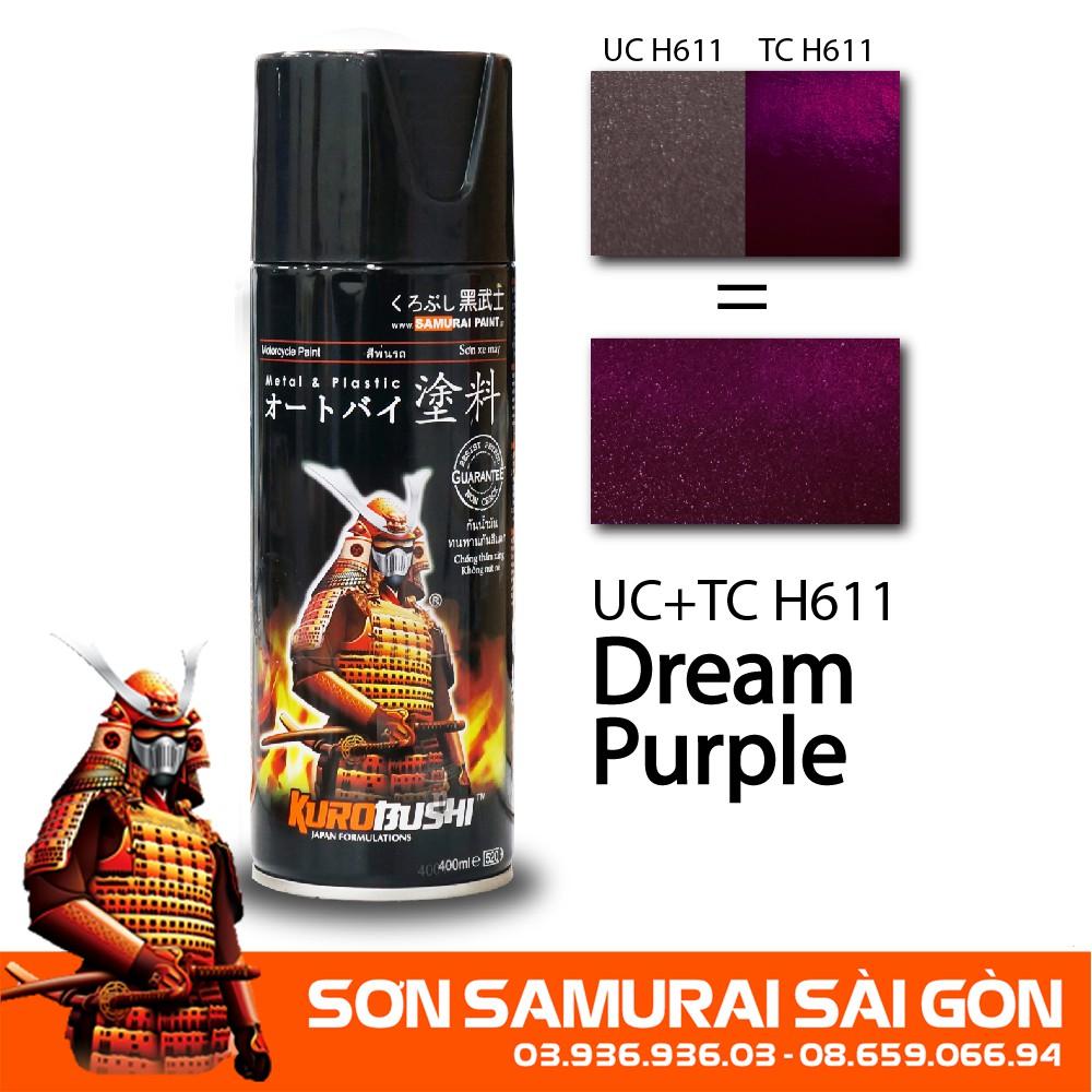 Sơn SAMURAI KUROBUSHI UC-TCH611 MÀU TÍM DREAM chính hãng - Sơn phun xe máy SAMURAI SÀI GÒN