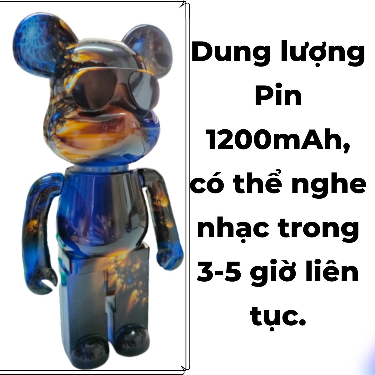 Loa Bluetooth Mini Hình Gấu B5+ Có 2 Loa 5W Công Suất Lớn, Bass Mạnh, Pin 1200mAh, Có Khe Cắm Thẻ Nhớ, USB, FM