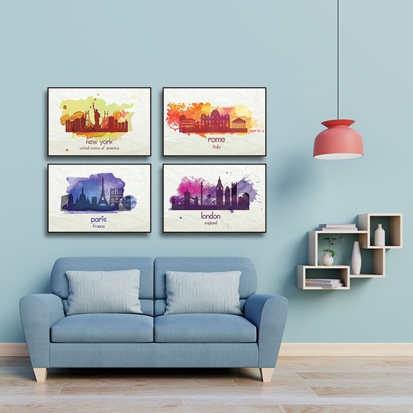 Bộ 4 Tranh Thành Phố Châu Âu - W580