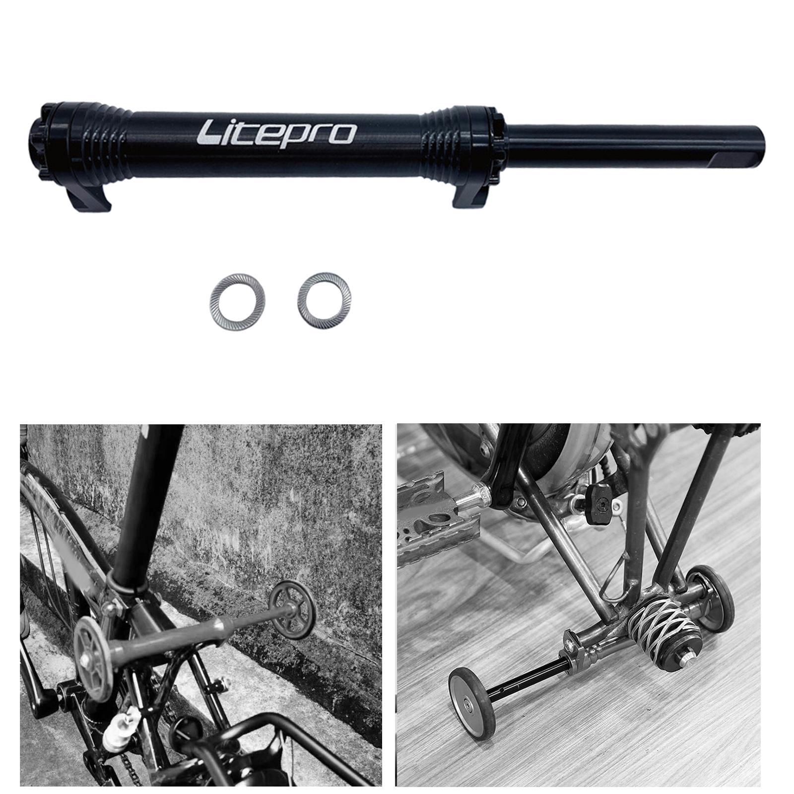 Folding  Wheels Extension Rod Aluminum Alloy for  Bike Black