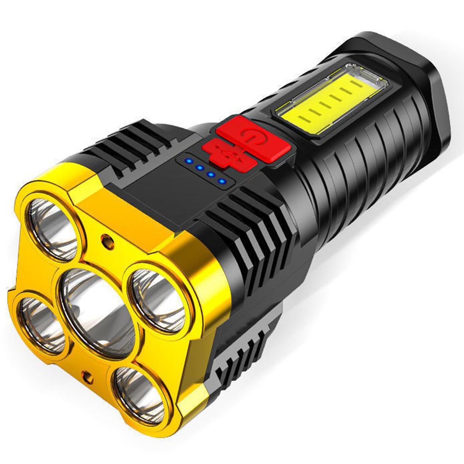 2x Bright LED Searchlight Handheld Spotlight USB Flashlight Recharge