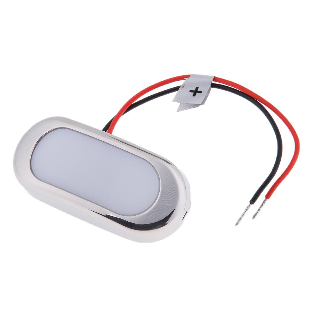 24V Marine Boat LED Oblong Oval Surface Mount Courtesy Light - Blue