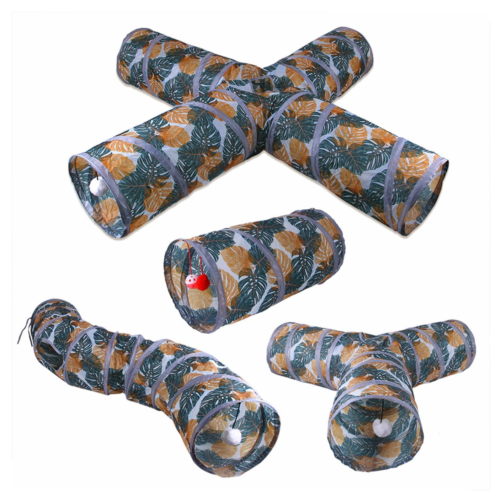 Cat Tunnel Collapsible Pet Interactive Toy Kitten with Ball for Indoor