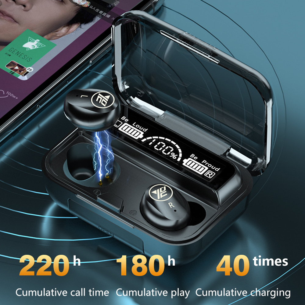 Tai Nghe Không Dây M16 BT 5.1 TWS Auto Link IPX7 Chống Thấm Nước Với Hộp Sạc 2000mah