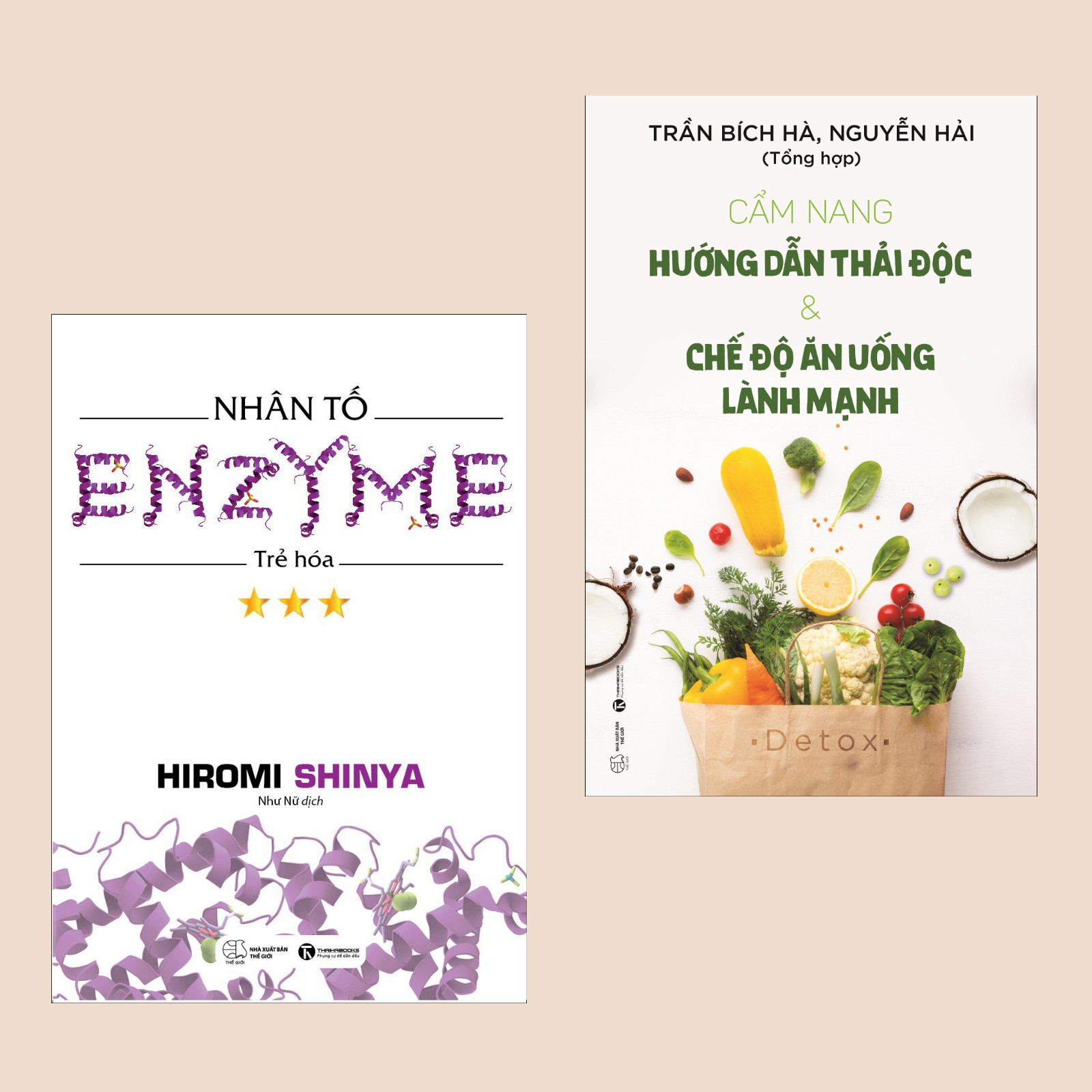 Combo sách Y học Cẩm Nang Hướng Dẫn Thải Độc &amp; Chế Độ Ăn Uống Lành Mạnh  Nhân Tố Enzyme - Trẻ Hóa