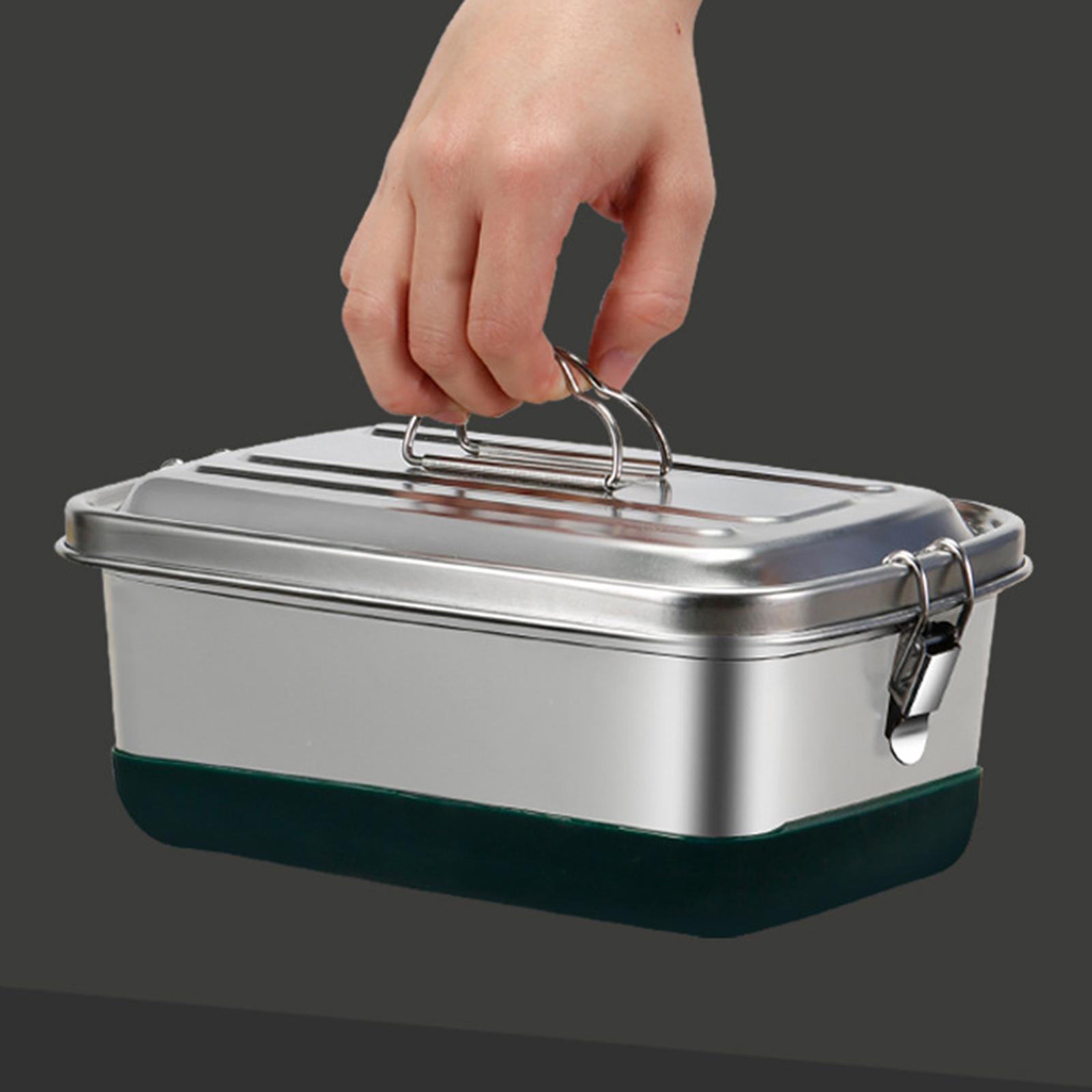 2X 304 Stainless Steel Bento Box Lunch Box Food Container 1200ml