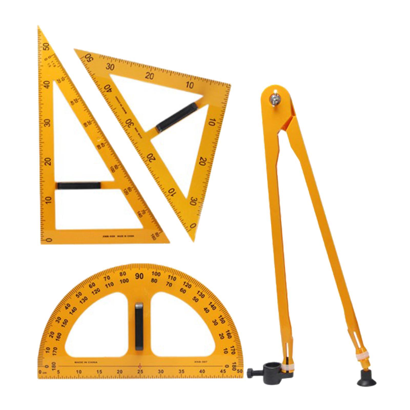 Math Geometry Ruler Large Number for School Classroom 4 Pieces