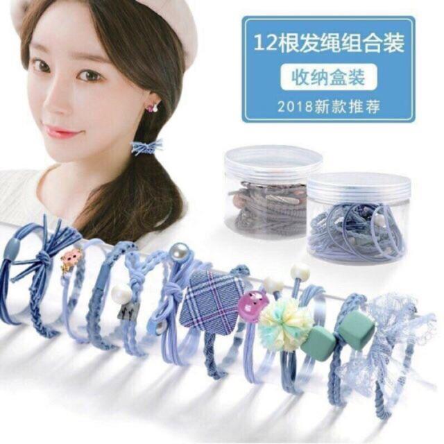 Hộp 12 cột tóc hàn quốc xinh cho bạn gái