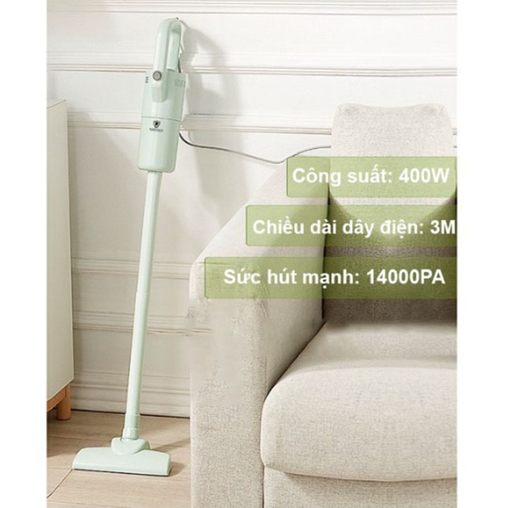 Máy hút bụi cầm tay nhỏ gọn, công suất 400W- Sức hút mạnh 14000PA 2 màu lựa chọn