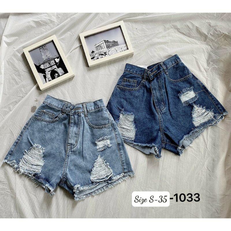 QUẦN SORT JEAN BIGSIZE RÁCH ĐẬM/NHẠT MÃ 1033 SIZE 30 ĐẾN 35