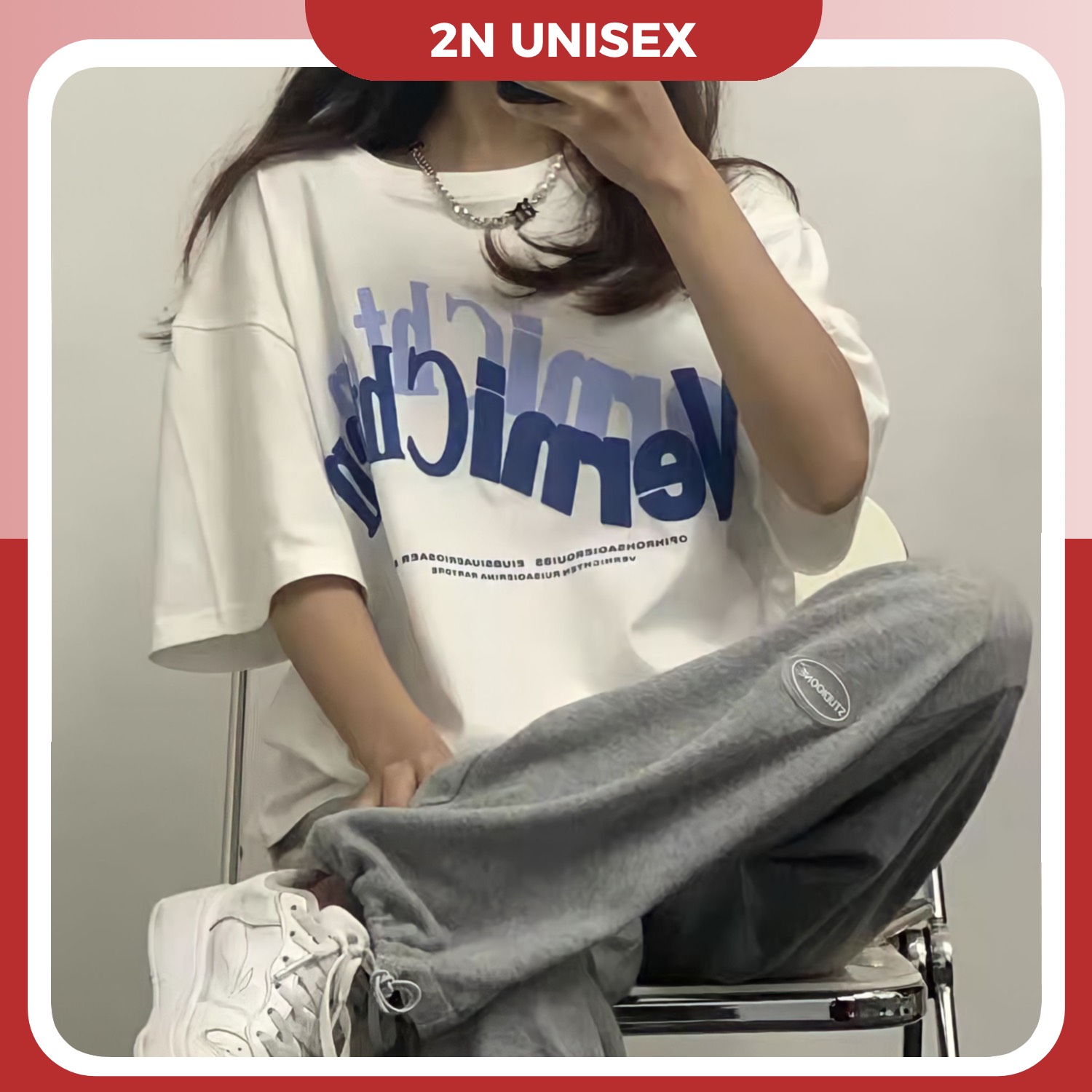 Áo thun tay lỡ form rộng - phông nam nữ cotton oversize - T shirt Vernichten xanh dương - 2N Unisex
