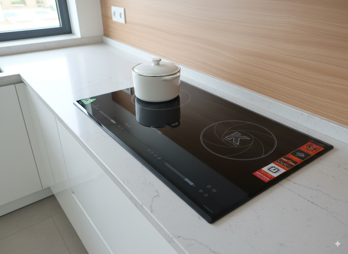 Kopper Bếp từ đôi KP586HD720 công suất 2600W IGBT tiết kiệm năng lượng Made in Thái Lan Kính VITRO CERAMIC chống trào Hàng Chính Hãng