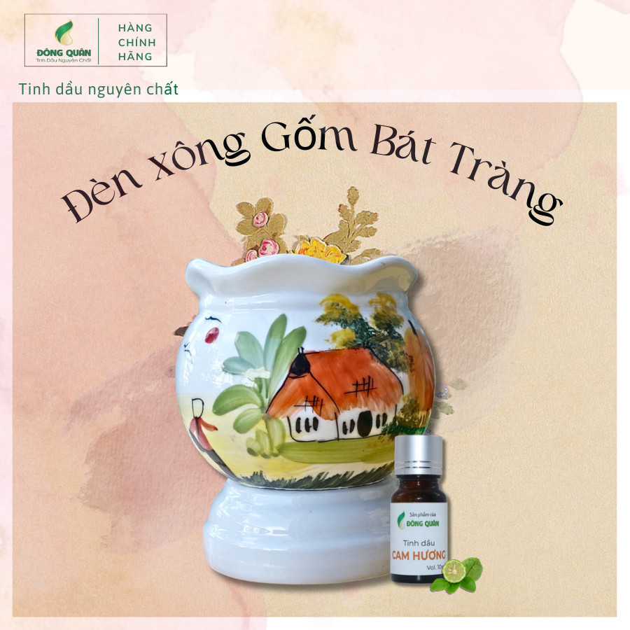 Đèn Xông Gốm Bát Tràng Chất Liệu Gốm Cao Cấp Sử Dụng Bằng Cắm Điện (Gửi Hàng Ngẫu Nhiên) - Tặng 1 Chai Tinh Dầu 10ML