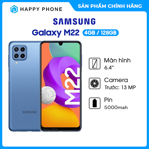 Điện thoại Samsung Galaxy M22 (4GB/128GB) - Hàng chính hãng - Đã KICH HOẠT BẢO HÀNH ĐIỆN TỬ