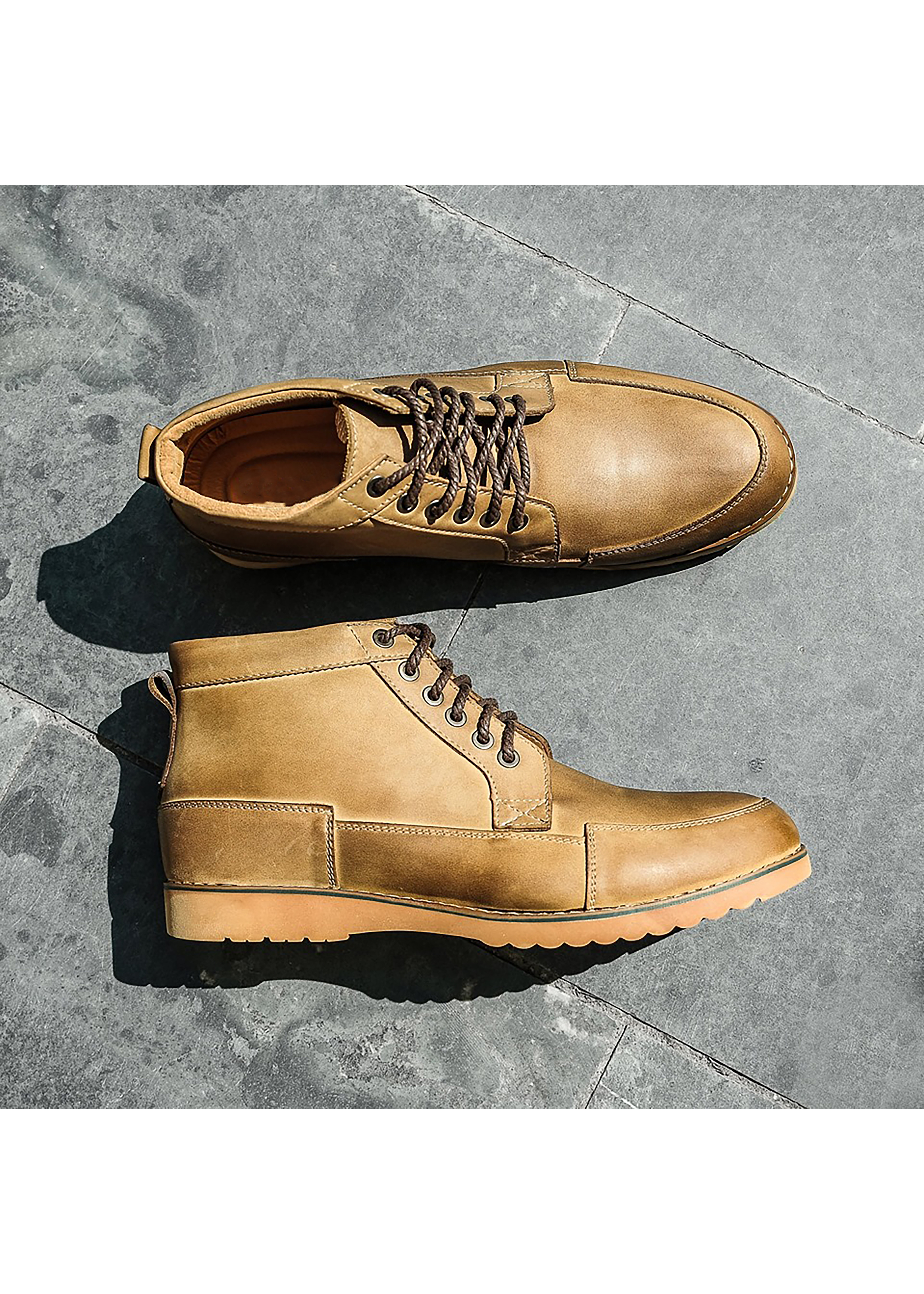 Giay Boot Nam Cổ Lửng Giay Boot Nam Boot Nam Co Hai Loại Cổ Chun Va Kheo Khoa D05
