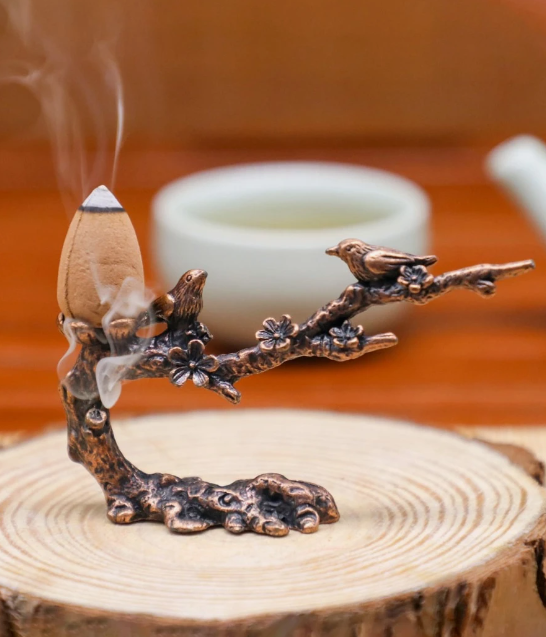 Đế đốt trầm hương Dương Minh hình cành hoa giá đỡ đốt nụ thư giãn trang trí bàn trà