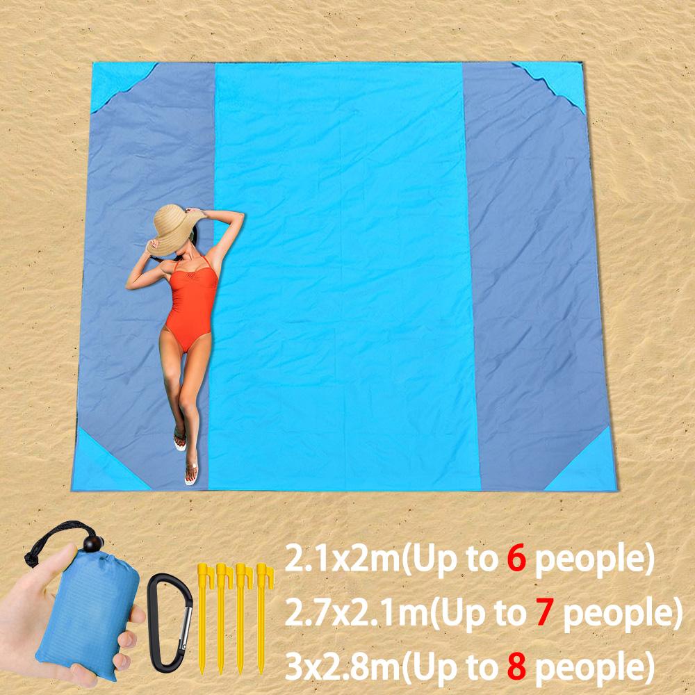 Quá Khổ Bỏ Túi Bãi Biển Chăn Chống Nước Cát Tự Do Đi Dã Ngoại Cắm Trại Thảm Lớn Di Động Miếng Lót Nhẹ Size Lớn Ngoài Trời Giường